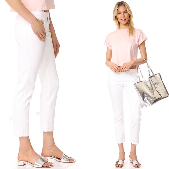 AMO White Bow Straight Leg Jeans - Picture 5 of 8